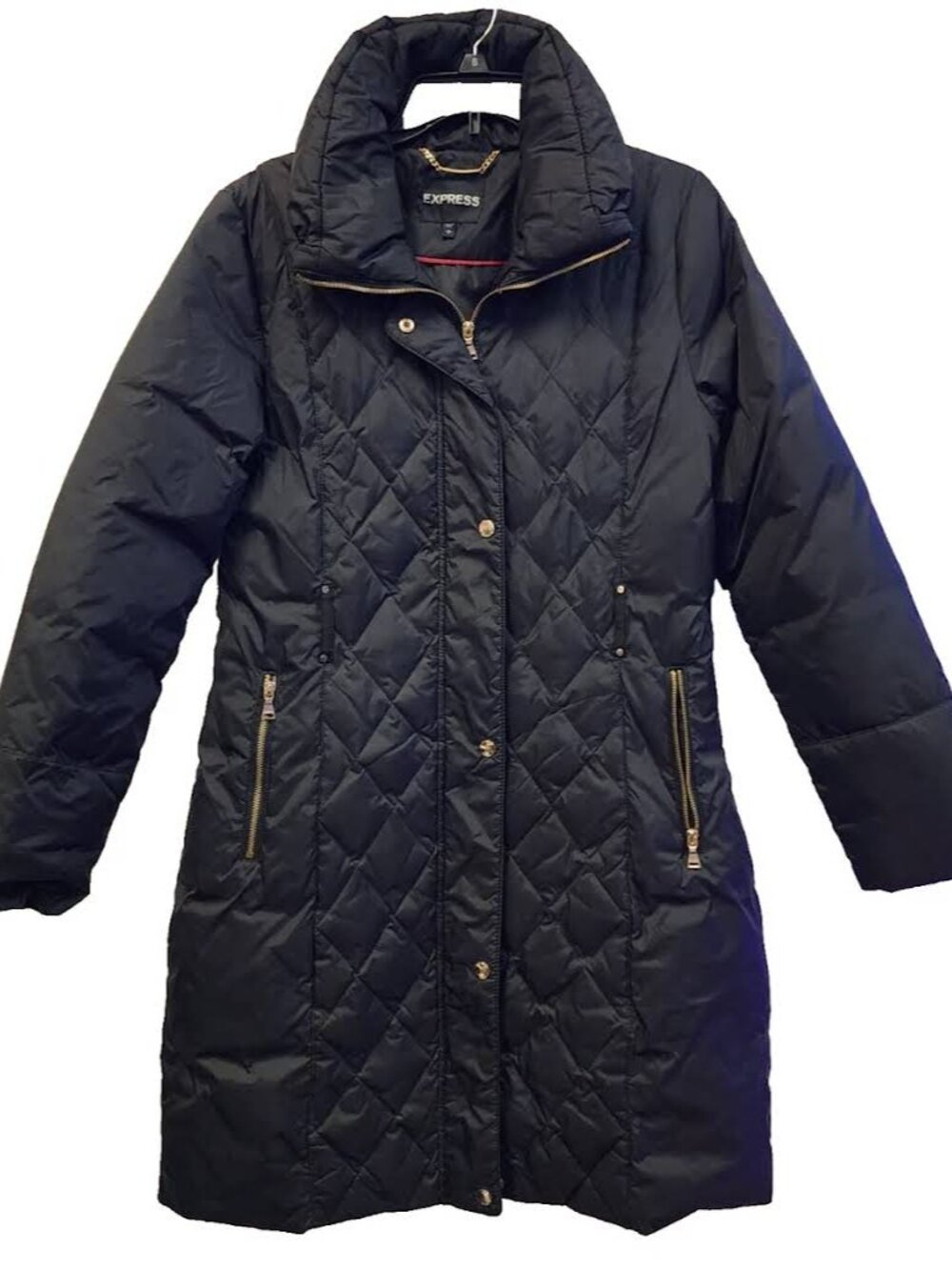 EUC Express Quilted Puffer Parka Coat Jacket Size Small